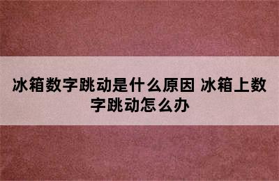 冰箱数字跳动是什么原因 冰箱上数字跳动怎么办